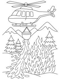 Helikopter sl&auml;cker skogsbrand
