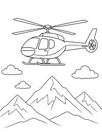 Helikopter ovanf&ouml;r bergen