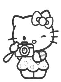 Hello Kitty tar en bild