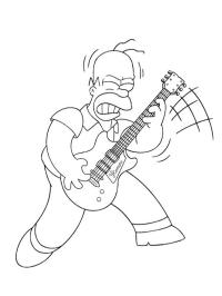Homer Simpson spelar gitarr