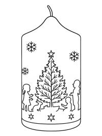Julstearinljus med julgran
