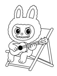 Labubu spelar gitarr