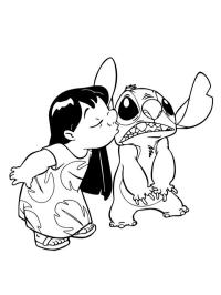 Lilo ger Stitch en kyss