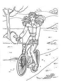 Flicka på cykel