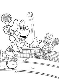Mimmi Pigg och Kajsa Anka spelar tennis