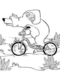 Björnen och Masha på cykel