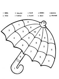 Paraply Färga per Nummer