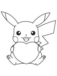 Pikachu håller i ett hjärta