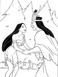 Pocahontas och hennes far Powhatan
