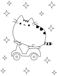 Pusheen på en cykel