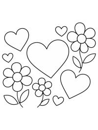 Enkla hj&auml;rtan och blommor