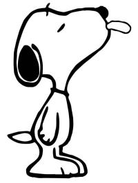 Snoopy sticker ut sin tunga