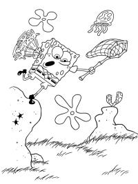 Svampbob Fyrkant f&aring;ngar en manet