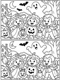 Halloween Hitta de 5 skillnaderna