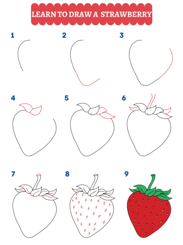 Hur man ritar en jordgubbe