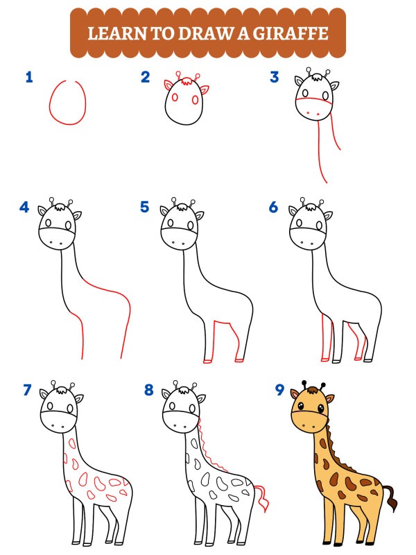 Hur man ritar en giraff