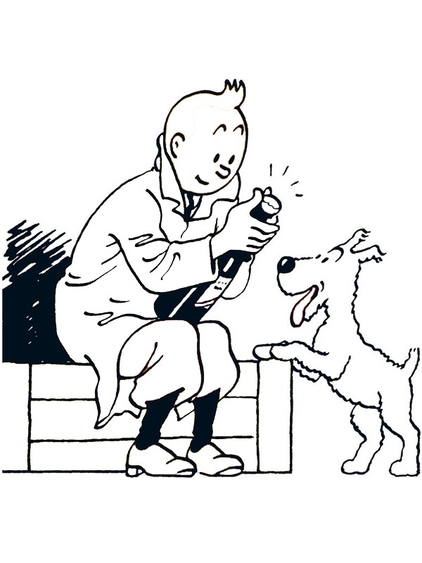 Tintin och Milou Målarbild