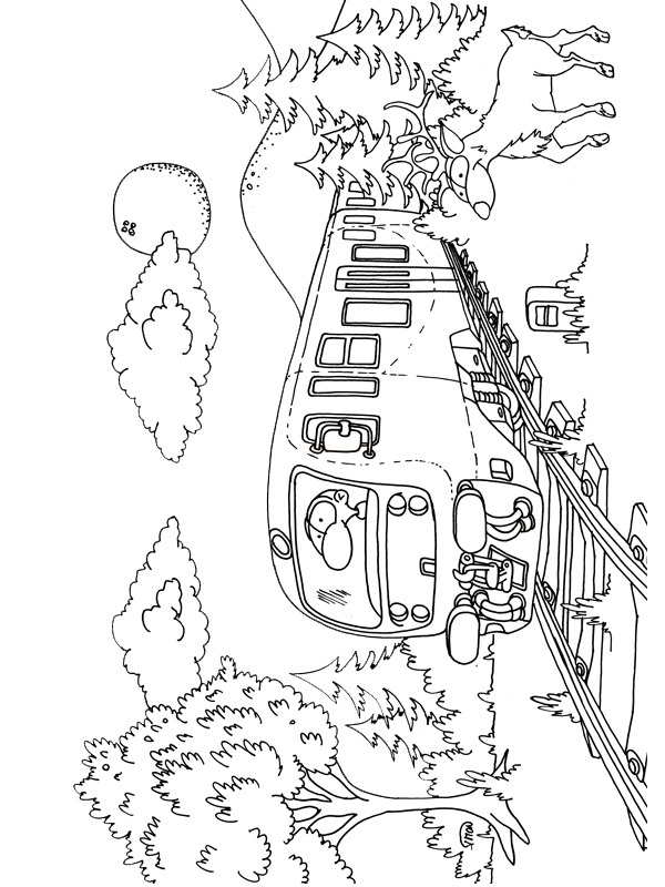 Tåg i bergen Målarbild