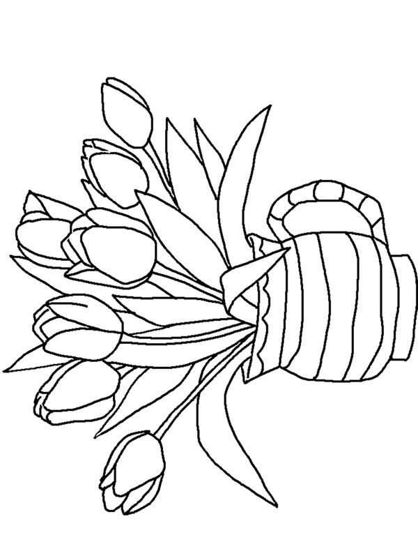 Tulpaner i en vas Målarbild