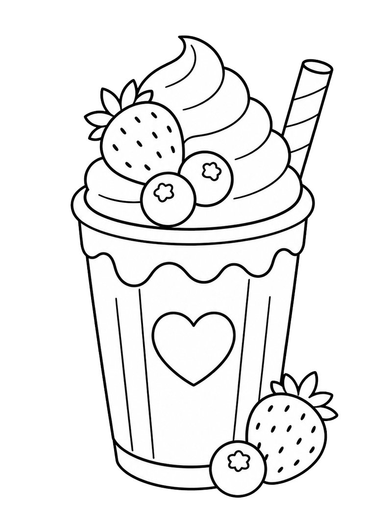 Jordgubbsmilkshake Målarbild Jordgubbsmilkshake Målarbild