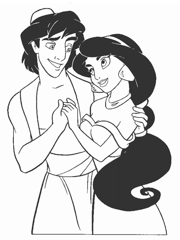 Aladdin och Yasmine Målarbild Aladdin och Yasmine Målarbild