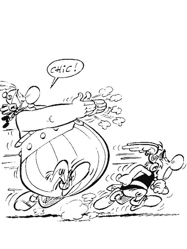 Asterix och Obelix springer Målarbild