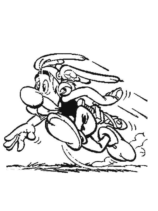 Asterix springer Målarbild