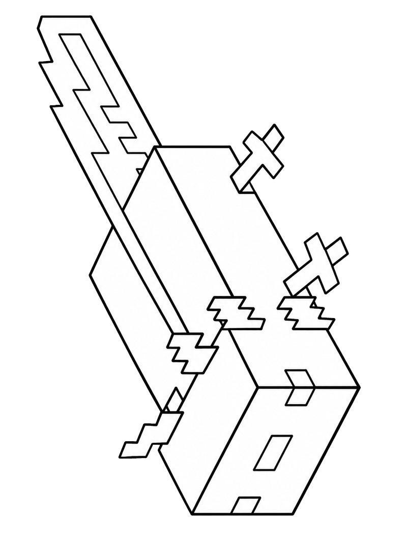 Axolotl (Minecraft) Målarbild Axolotl (Minecraft) Målarbild