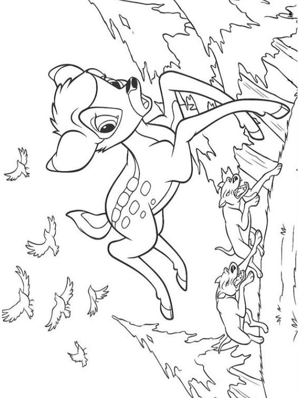 Bambi på flykt Målarbild Bambi på flykt Målarbild
