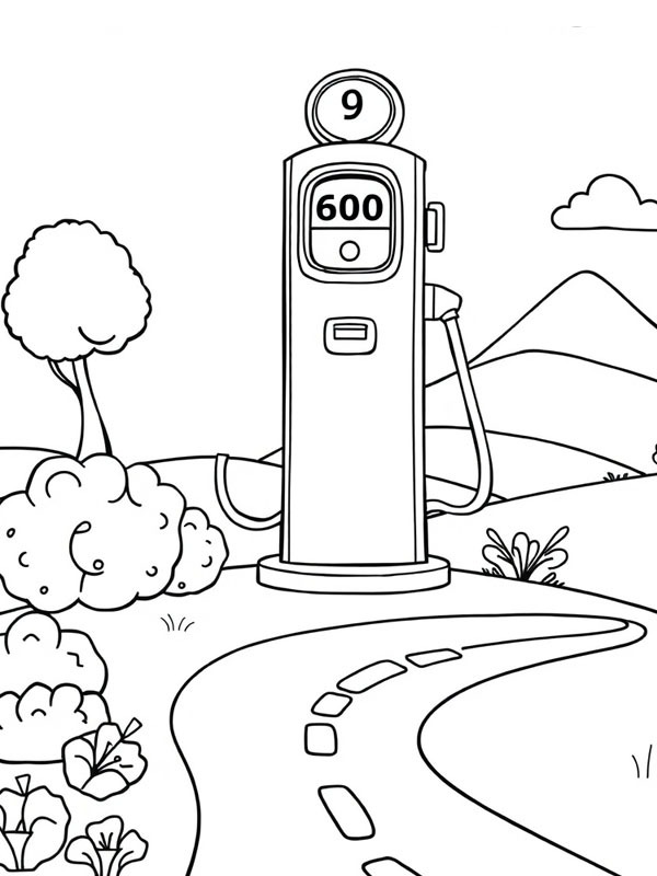 Gammal petrol pump Målarbild Gammal petrol pump Målarbild