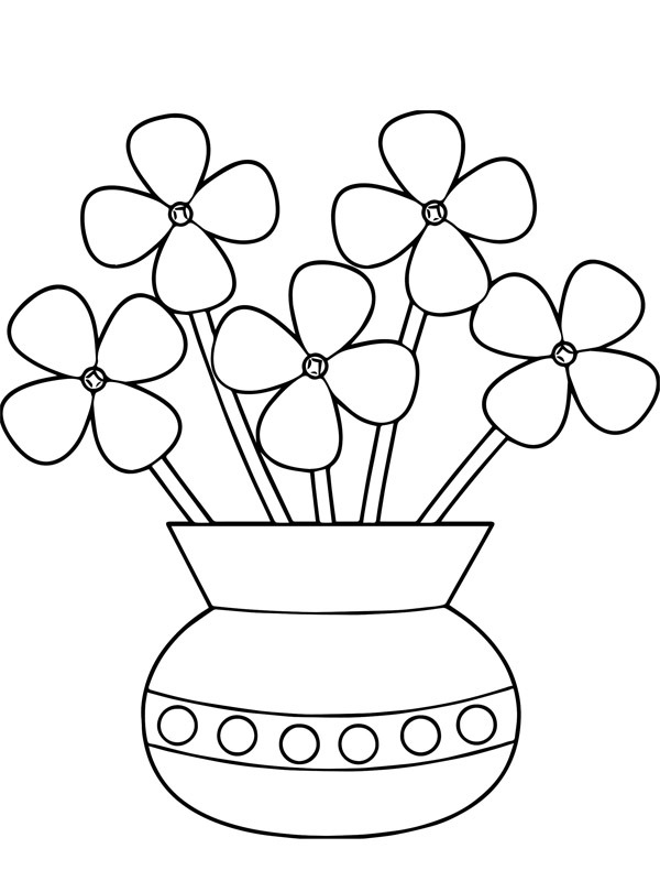 Blommor i en vas Målarbild