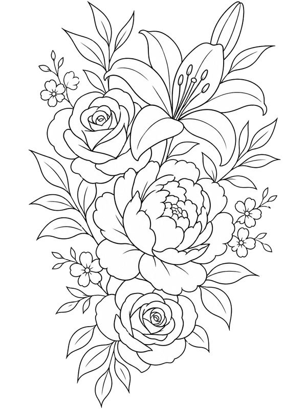 Blomtatuering Målarbild