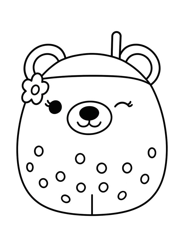 Boba Bear Squishmallows Målarbild Boba Bear Squishmallows Målarbild