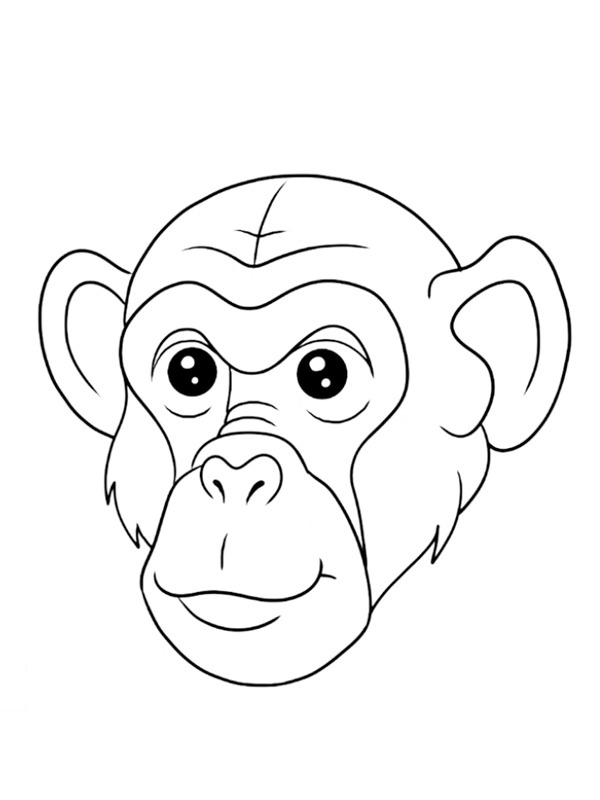 Schimpans ansikte Målarbild Schimpans ansikte Målarbild