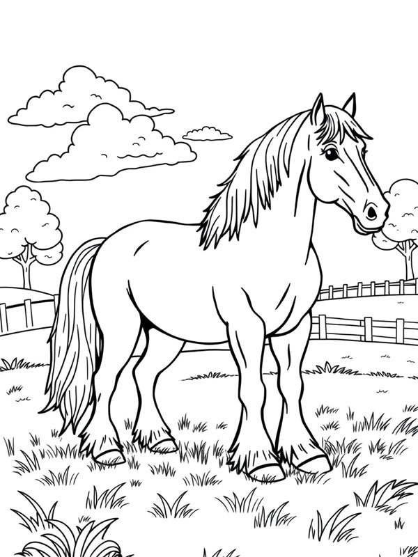 Clydesdale H&auml;st Målarbild