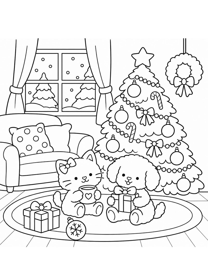 Cozy jul Målarbild