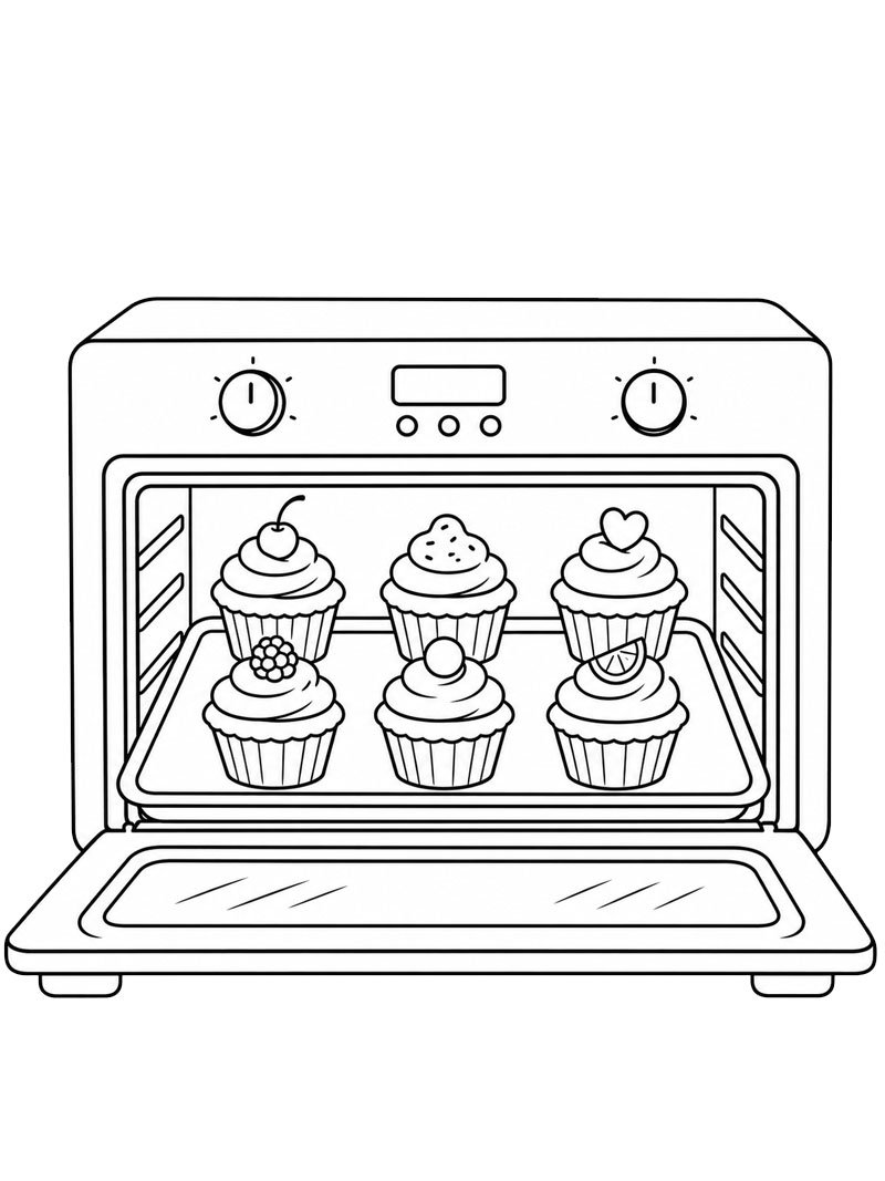 Cupcakes i ugnen Målarbild