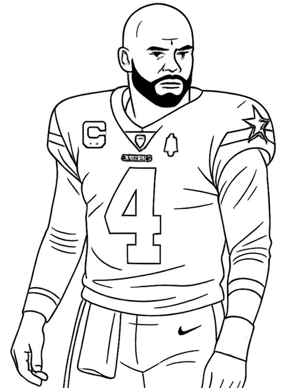 Dak Prescott Målarbild Dak Prescott Målarbild