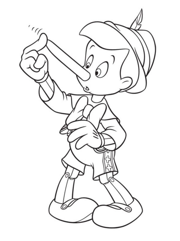 Pinocchios näsa växer Målarbild Pinocchios näsa växer Målarbild