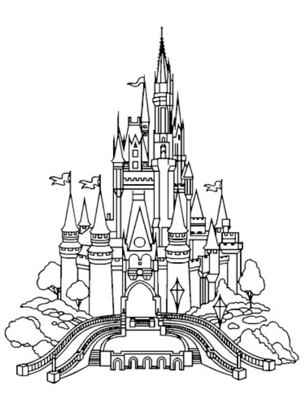 Disneyland Slott Målarbild