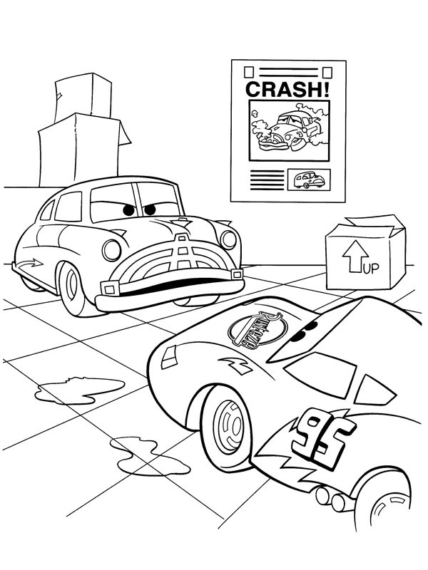 Doc Hudson och Blixten McQueen Målarbild Doc Hudson och Blixten McQueen Målarbild