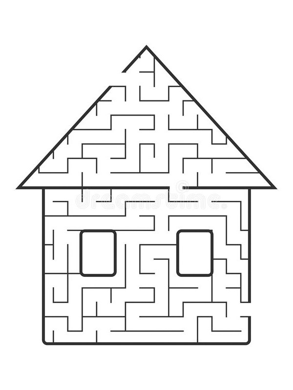 Labyrint hus Målarbild