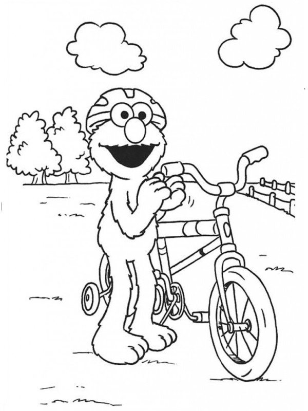Elmo på cykeln Målarbild