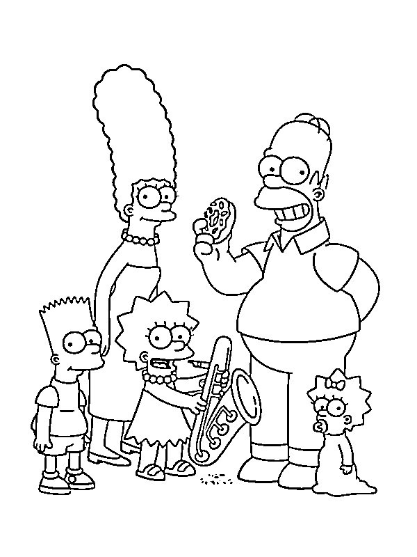 Familjen Simpson Målarbild Familjen Simpson Målarbild