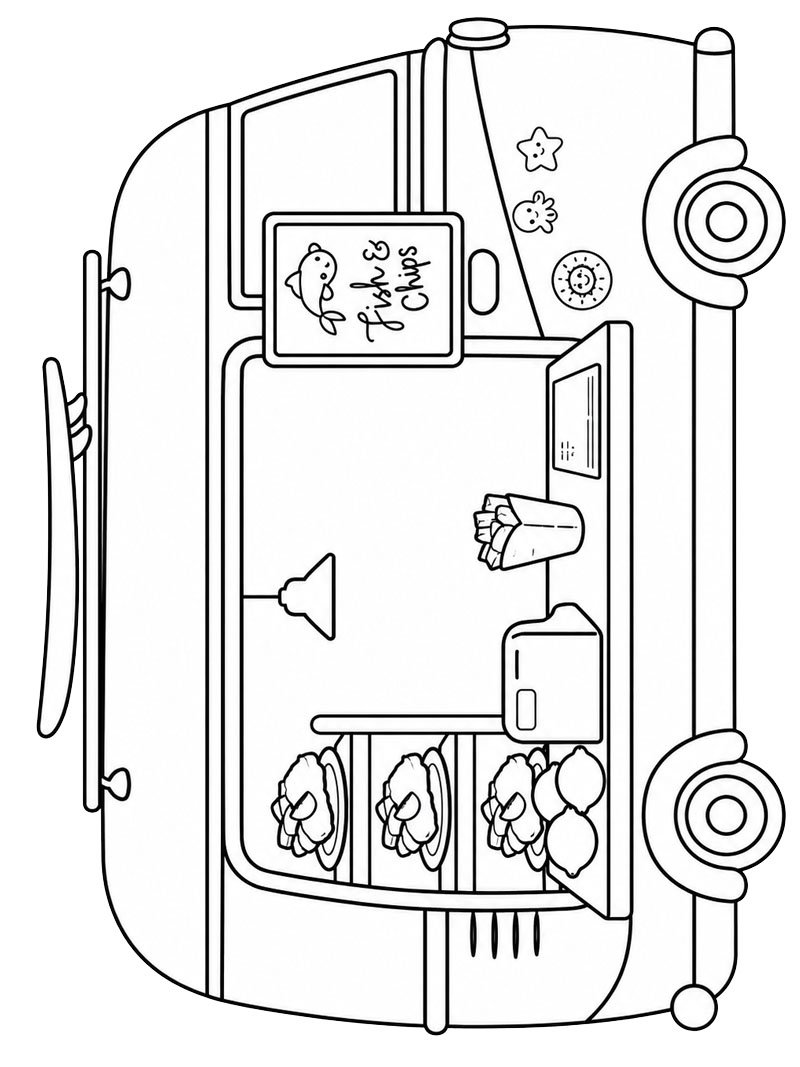 Fish N' Chips-foodtruck (Toca Boca) Målarbild Fish N' Chips-foodtruck (Toca Boca) Målarbild