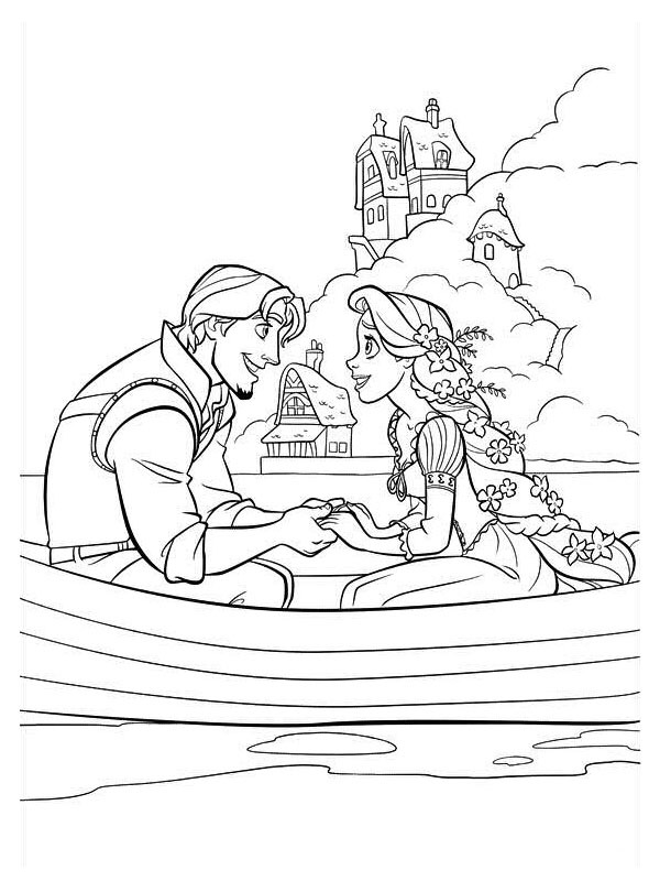 Flynn Rider och Rapunzel är förälskade Målarbild Flynn Rider och Rapunzel är förälskade Målarbild