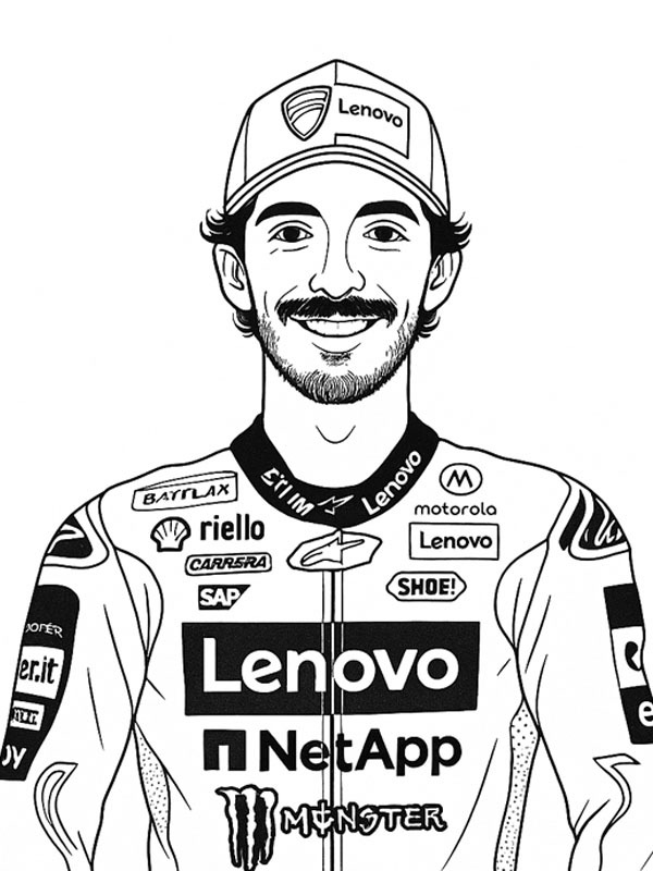 Francesco Bagnaia Målarbild Francesco Bagnaia Målarbild