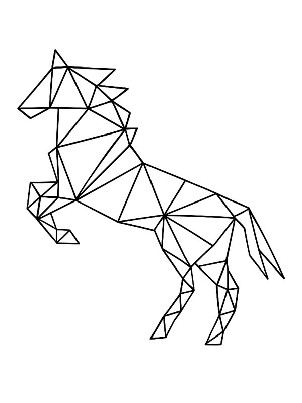 Geometrisk häst Målarbild Geometrisk häst Målarbild