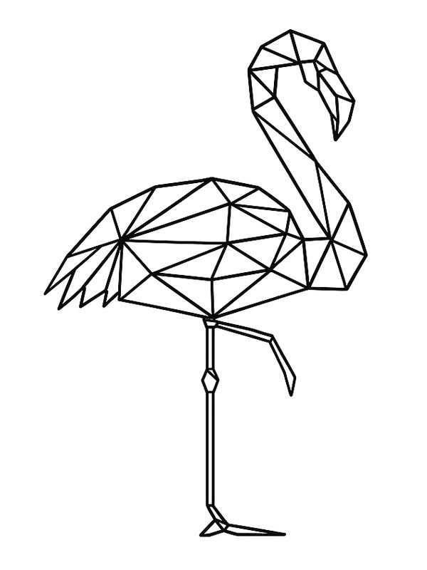 Geometrisk flamingo Målarbild Geometrisk flamingo Målarbild