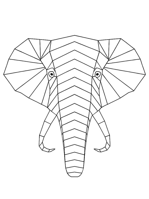 Geometrisk elefant Målarbild Geometrisk elefant Målarbild
